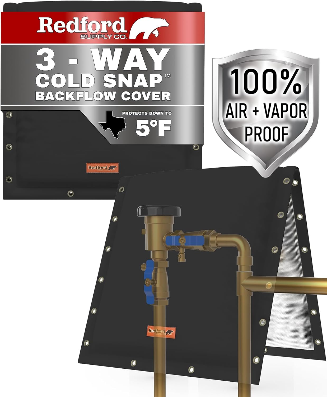 3-Way Opening Backflow Cover (Black)