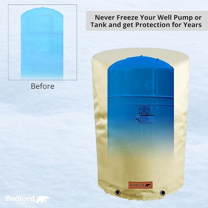 Redford Supply Co. Round Water Storage Tank Cover - Weatherproof Water Tank Cover for Winter Freeze Protection - Water Tank Insulated Cover