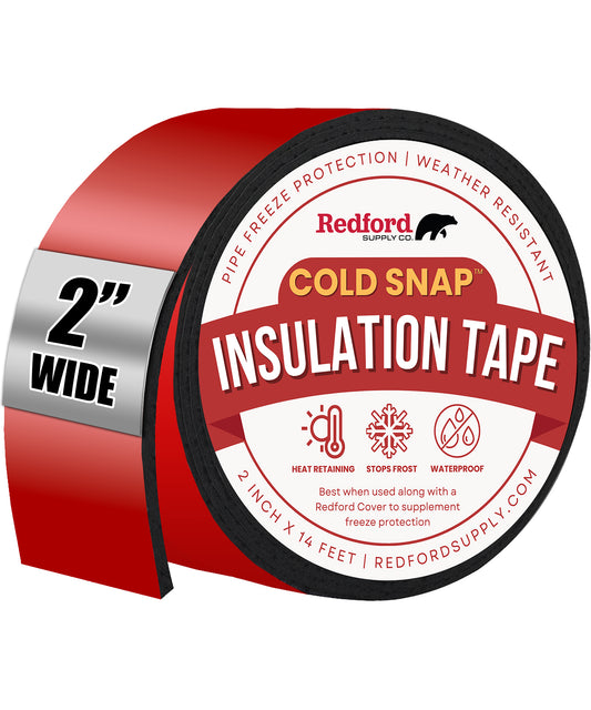 Redford Supply Co. Cold Snap Pipe Insulation Tape - Weather Resistant Water Pipe Wrap Tape - Outdoor Water Pipe Insulation Wrap, Insulation Tape for Water Pipes, Pipe Wrap Insulation