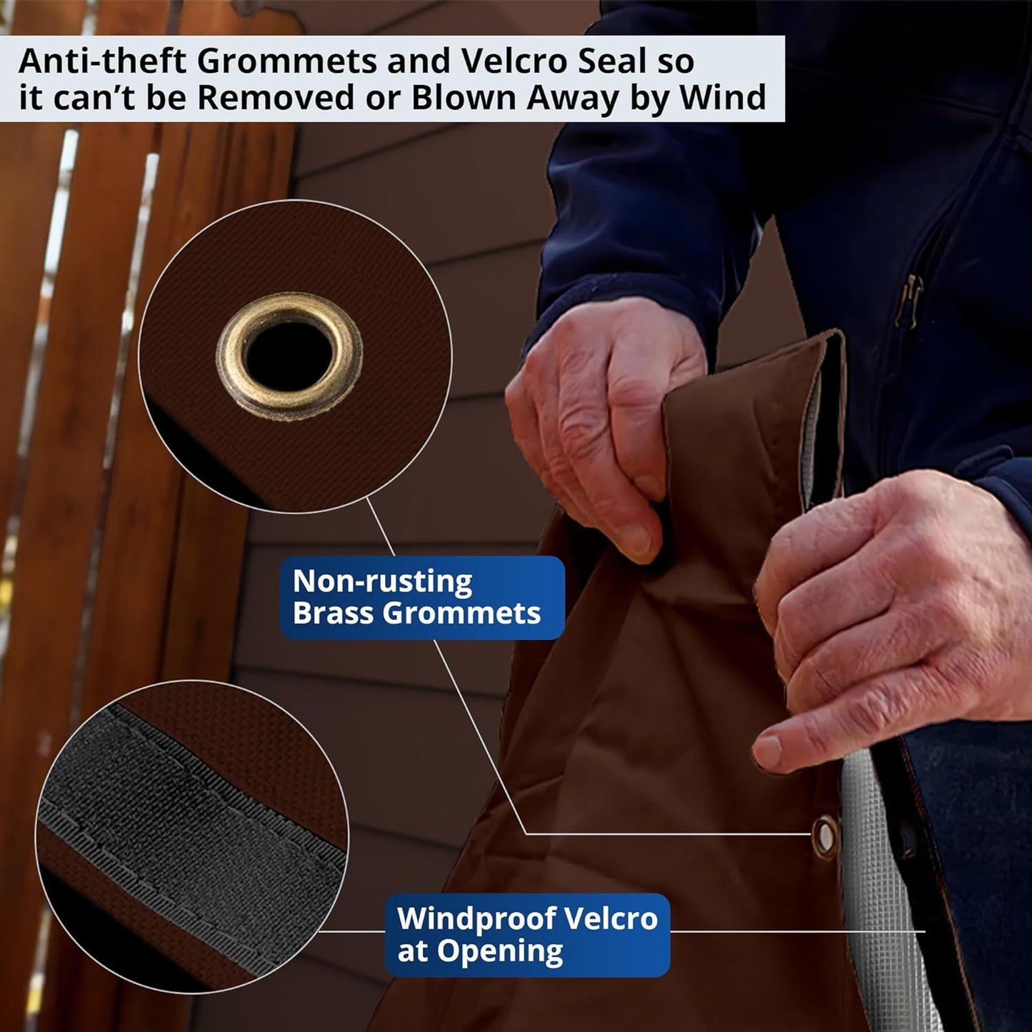 Redford Supply Co. Cold Snap (5°F) Double Wall Cotton Backflow Preventer Insulation Cover - Sprinkler Covers for Outside, Well Head Cover, Insulated Well Pump Cover, Pipe Cover (10"W x 20"H, Brown)
