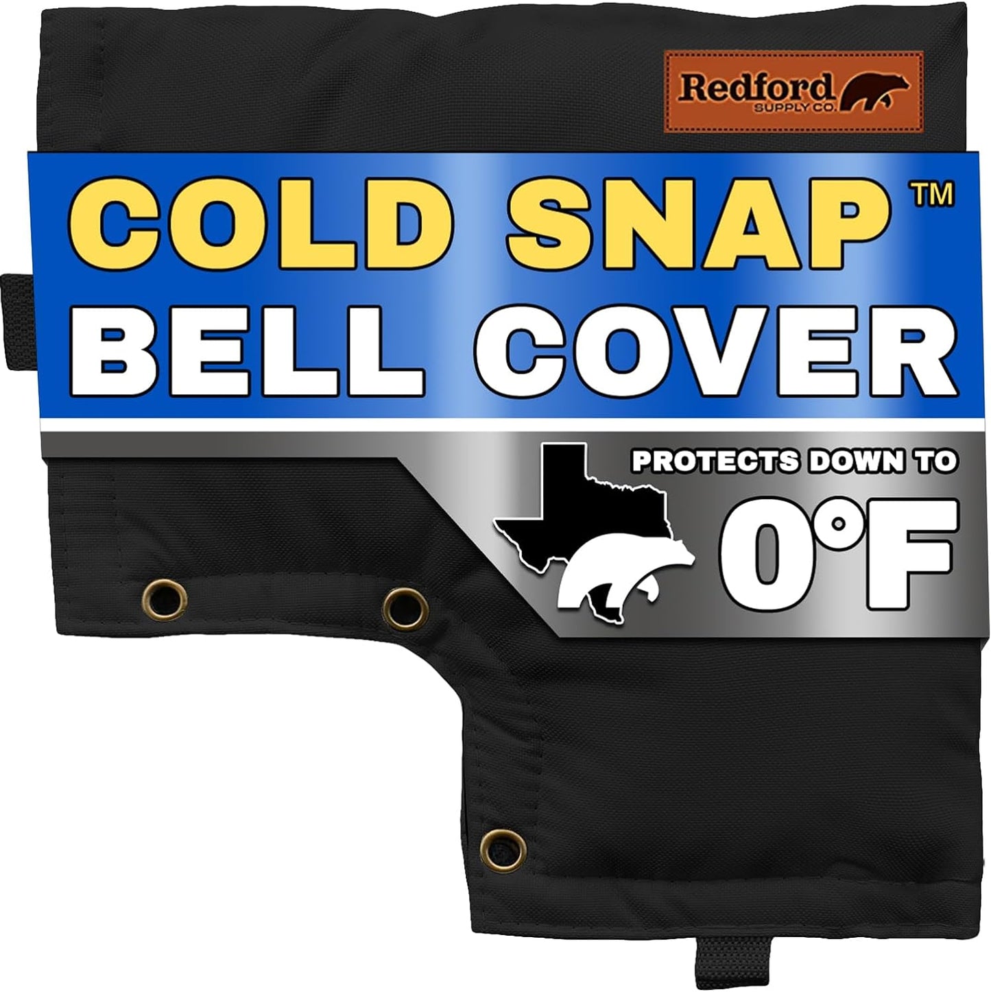 Redford Supply Co. Cold Snap (0°F) Double Wall Bell Cover - Water Well Pump Covers, Well Head Cover, Winter Pipe Cover, Sprinkler Valve Cover, Insulated Pouch, Pipe Insulation Bag (12"W x 13"H, Black)