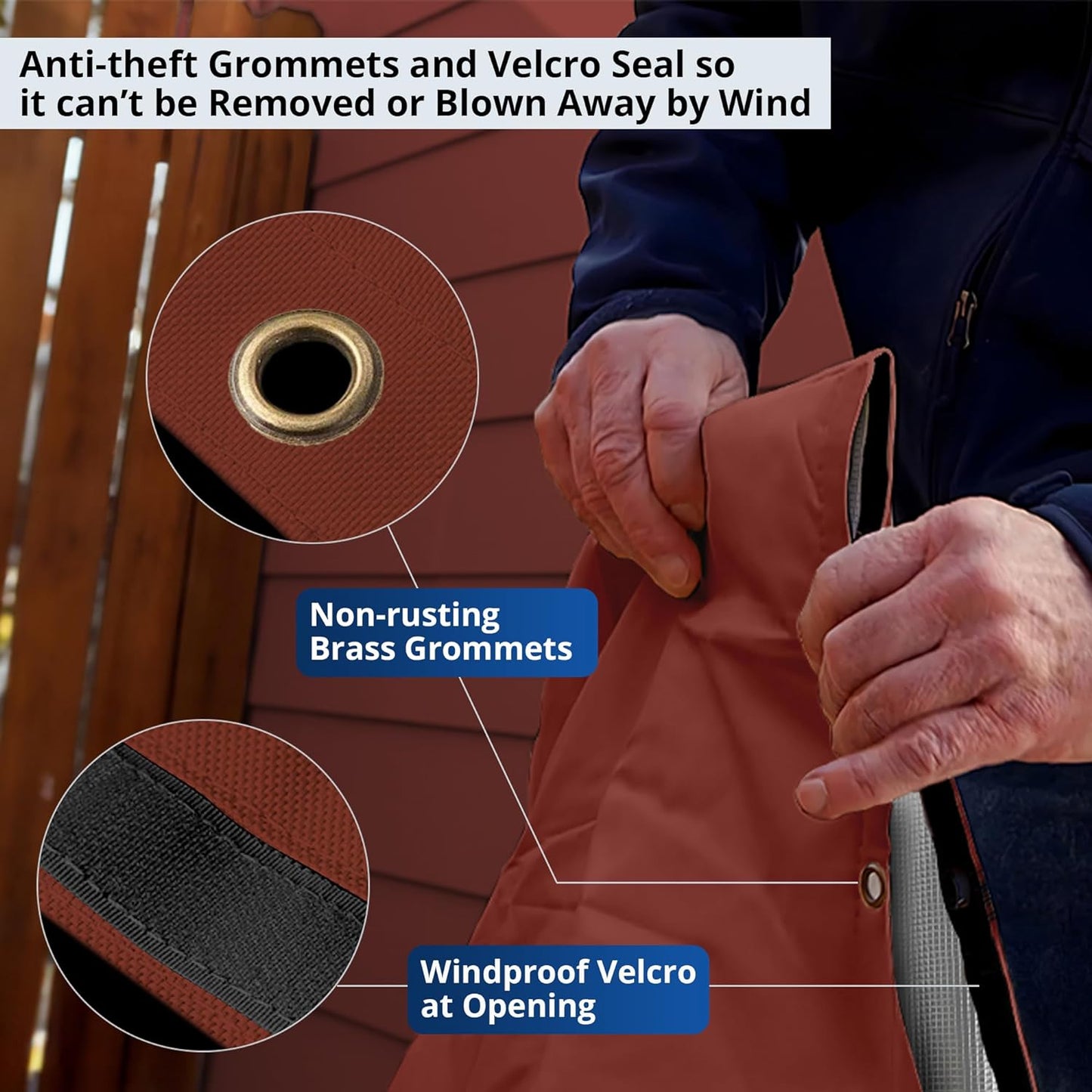 Redford Supply Co. Cold Snap (5°F) Double Wall Cotton Backflow Preventer Insulation Cover - Sprinkler Covers for Outside, Well Head Cover, Insulated Well Pump Cover, Pipe Cover (10"W x 20"H, Red)