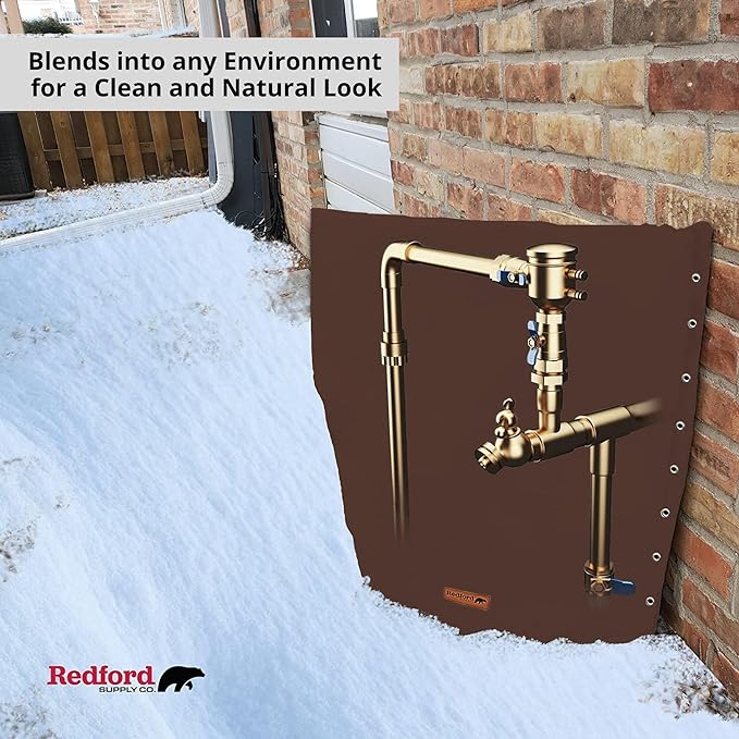 Co. Cold Snap (5°F) in-Wall 3-Way Opening Custom Double Wall Backflow Preventer Insulation Cover - Sprinkler Covers for Outside, Well Head Cover, Well Pump Covers (16"W x 20"H, Brown)