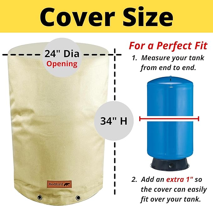 Redford Supply Co. Round Water Storage Tank Cover - Weatherproof Water Tank Cover for Winter Freeze Protection - Water Tank Insulated Cover