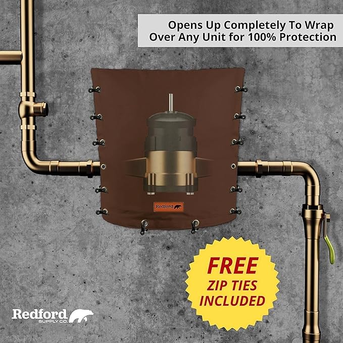 Co. Cold Snap (5°F) in-Wall 3-Way Opening Custom Double Wall Backflow Preventer Insulation Cover - Sprinkler Covers for Outside, Well Head Cover, Well Pump Covers (16"W x 20"H, Brown)