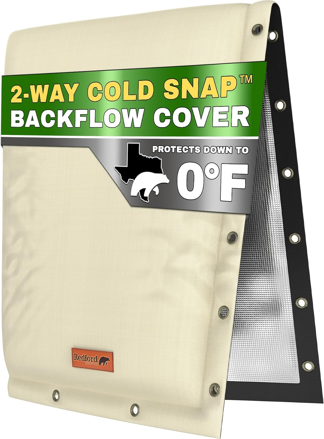 Redford Supply Co. 2-Way Customizable Backflow Preventer Insulation Cover - Water Well Pump Covers, Sprinkler Covers for Outside, Sprinkler Backflow Cover for Winter