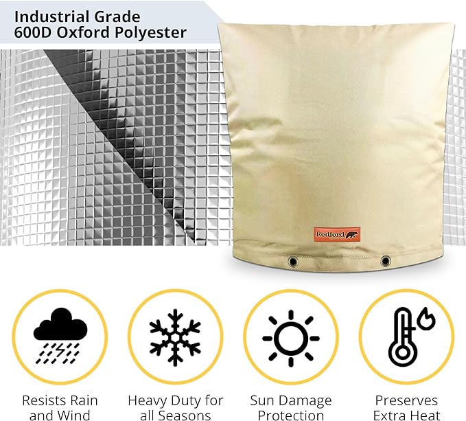 Redford Supply Co. Coldsnap Double Wall EVA Water Well Pump Covers - Backflow Preventer Insulation Cover, Sprinkler Valve Covers for Outside, Well Head Cover, Sprinkler Covers