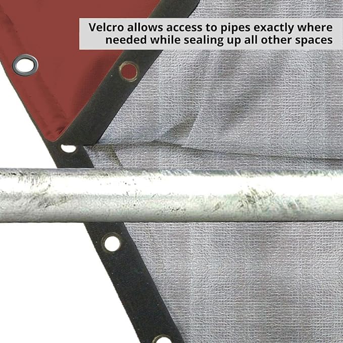Customizable Cold Snap (5°F) in-Wall 3-Way Opening Custom Double Wall Backflow Preventer Insulation Cover - Sprinkler Covers for Outside, Well Head Cover, Well Pump Covers (20"W x 26"H, Red)
