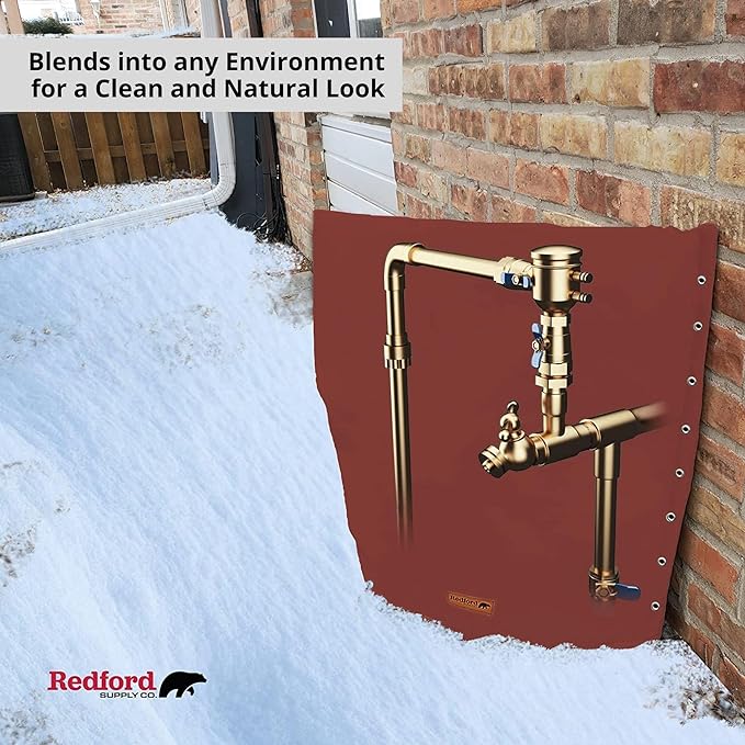 Customizable Cold Snap (5°F) in-Wall 3-Way Opening Custom Double Wall Backflow Preventer Insulation Cover - Sprinkler Covers for Outside, Well Head Cover, Well Pump Covers (20"W x 26"H, Red)