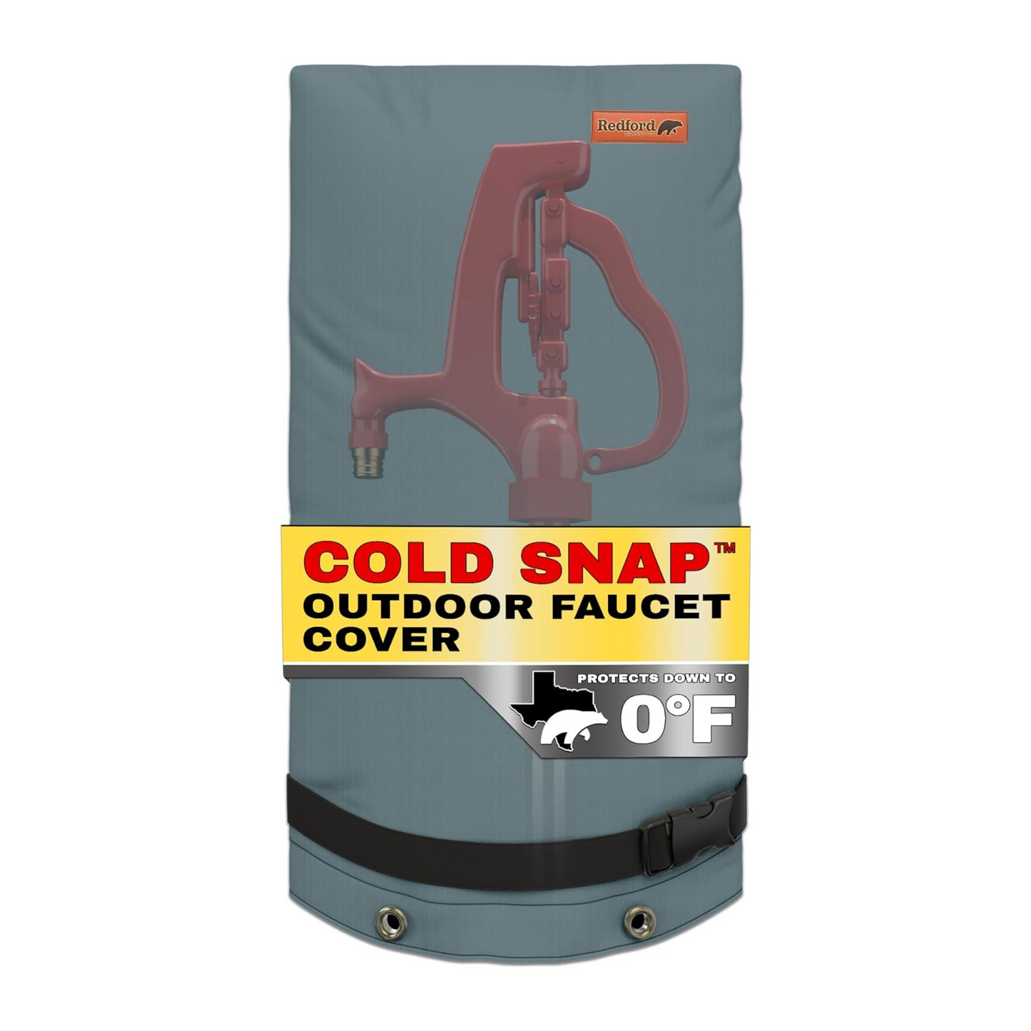 Redford Supply Co. Cold Snap (0°F) Double Wall Long Faucet Covers for Winter Insulated - Spigot Covers Winter Insulated, Water Faucet Covers for Outside, Faucet Cover Socks (14"W x 27"H, Gray)