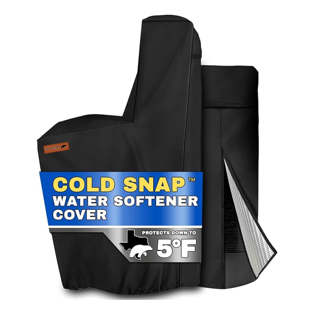 Redford Supply Co. Cold Snap (5°F) Water Softener Covers - Water Softener Cover Outdoor Insulated, Outdoor Water Softener Cover, Water Softener Insulation Jacket (64"H x 40"W x 16"D, Beige)
