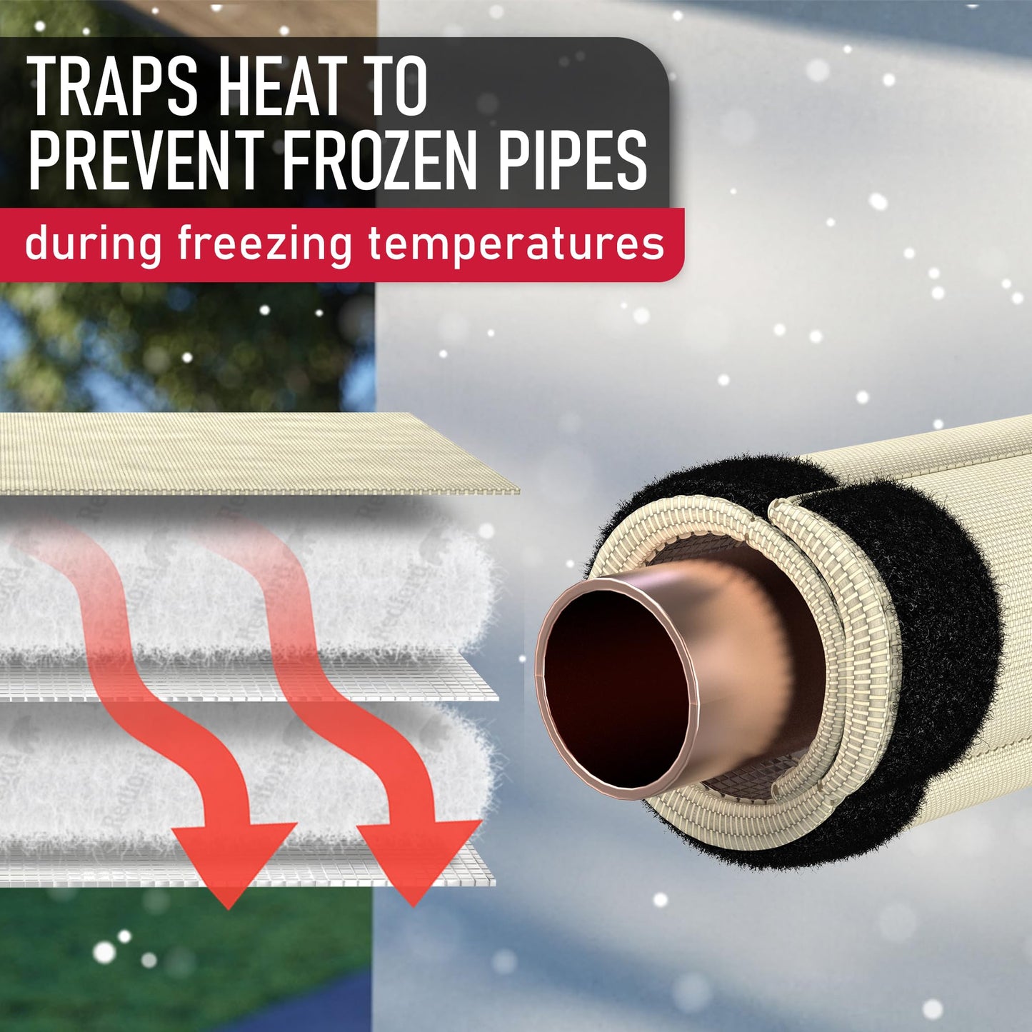 Cold Snap Pipe Sleeve Cover (Beige)