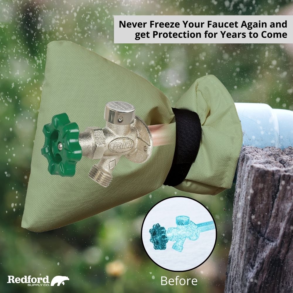 Redford Supply Co. 2 Pack Cold Snap (0°F) Double Wall Faucet Covers for Winter - Spigot Covers Winter Insulated, Water Faucet Covers for Outside, Faucet Cover Socks