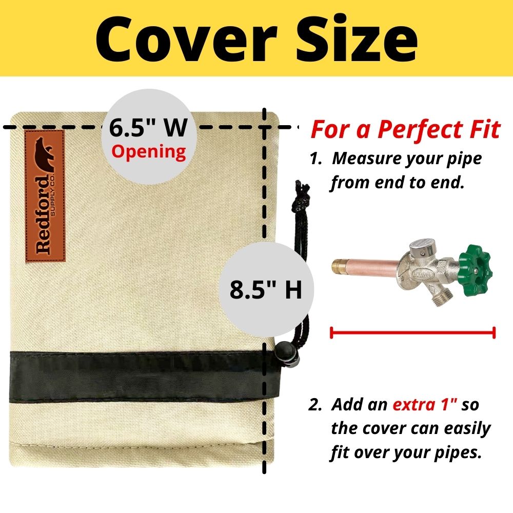 Redford Supply Co. 2 Pack Cold Snap (0°F) Double Wall Faucet Covers for Winter - Spigot Covers Winter Insulated, Water Faucet Covers for Outside, Faucet Cover Socks