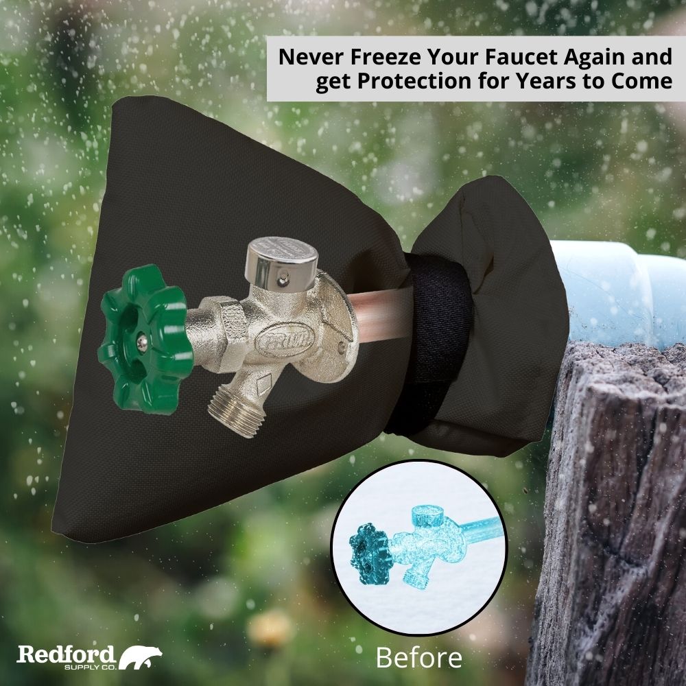 Redford Supply Co. 2 Pack Cold Snap (0°F) Double Wall Faucet Covers for Winter - Spigot Covers Winter Insulated, Water Faucet Covers for Outside, Faucet Cover Socks