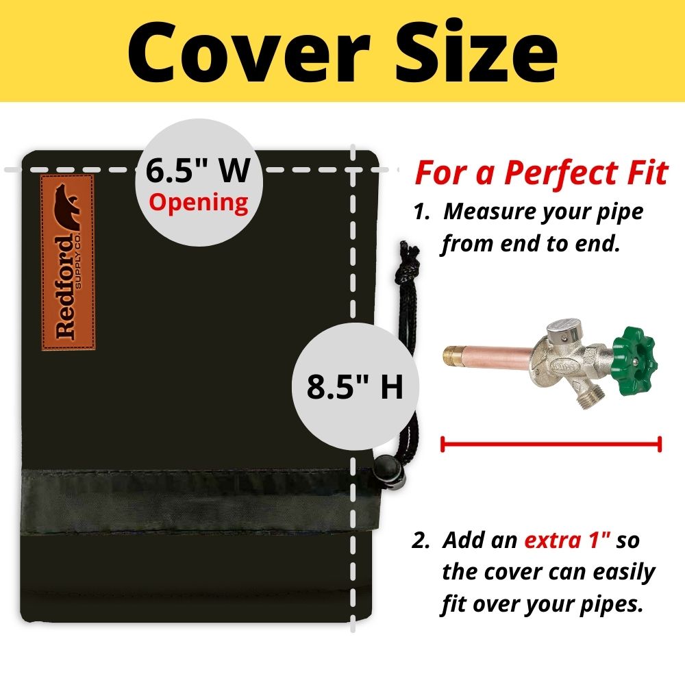 Redford Supply Co. 2 Pack Cold Snap (0°F) Double Wall Faucet Covers for Winter - Spigot Covers Winter Insulated, Water Faucet Covers for Outside, Faucet Cover Socks