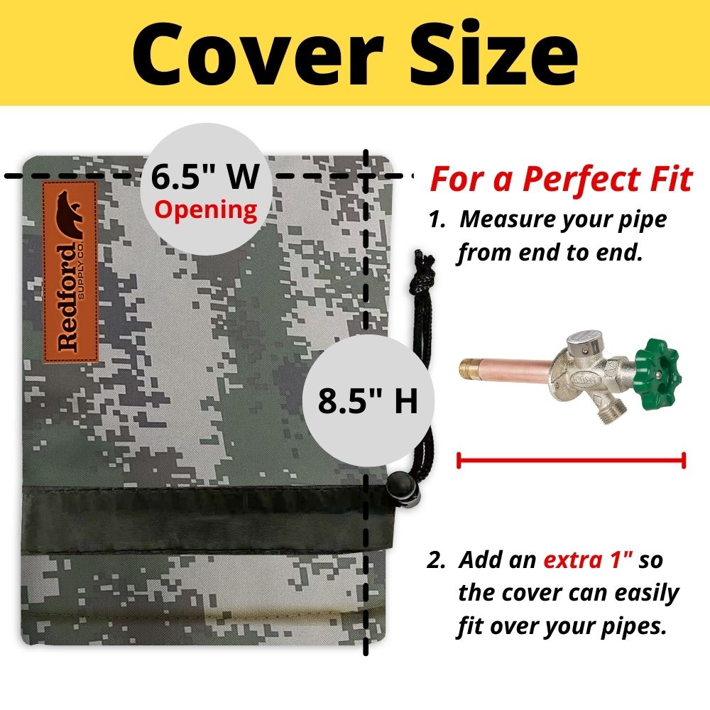 Redford Supply Co. 2 Pack Cold Snap (0°F) Double Wall Faucet Covers for Winter - Spigot Covers Winter Insulated, Water Faucet Covers for Outside, Faucet Cover Socks