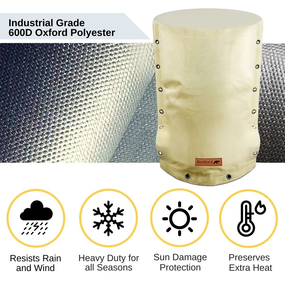 Customizable Cold Snap Wellhead Cover™ Prevents Costly Repairs Due to Freezing Weather - Easily Slips On and Off for Fast Concealment (Beige)