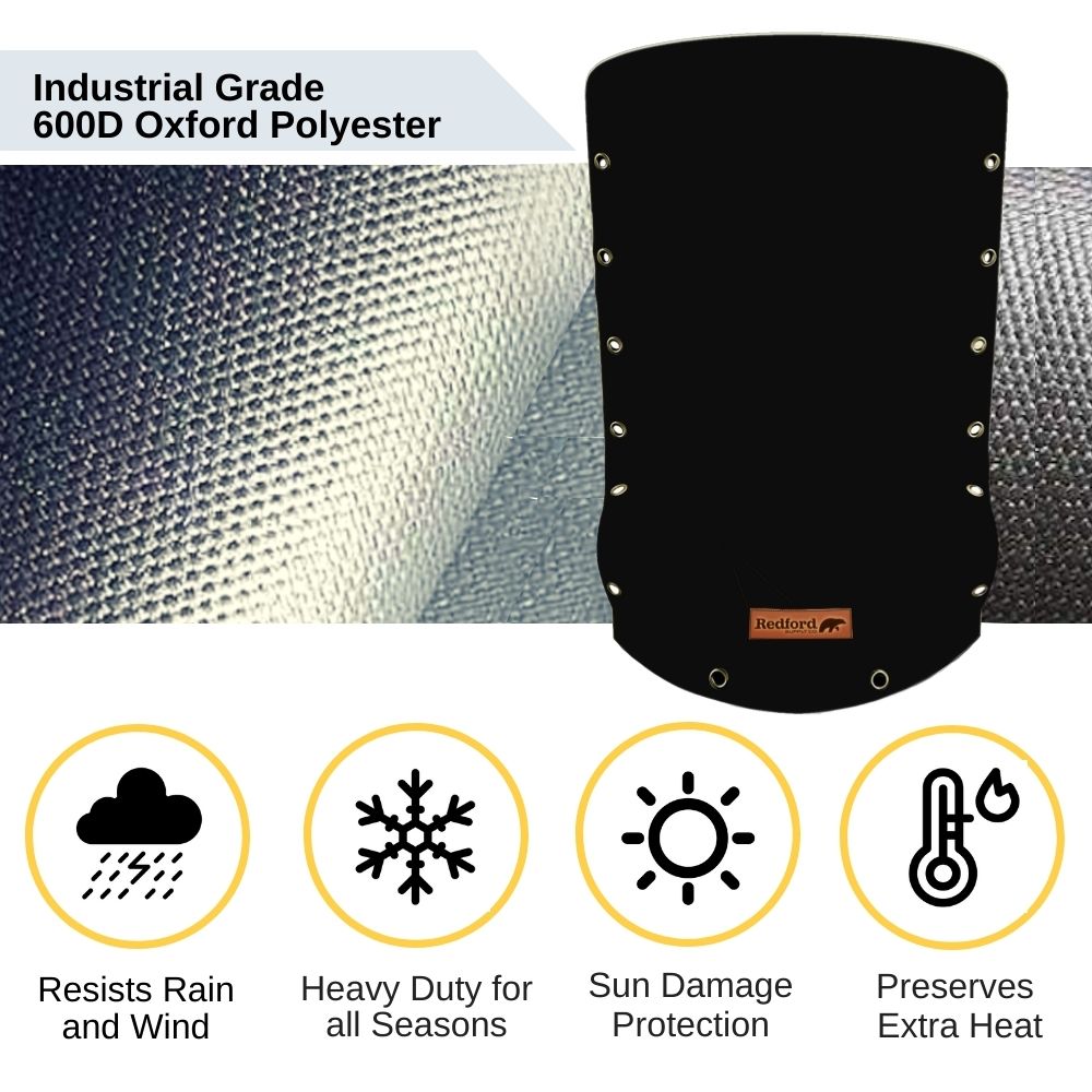 Customizable Cold Snap Wellhead Cover™ Prevents Costly Repairs Due to Freezing Weather - Easily Slips On and Off for Fast Concealment (Black)