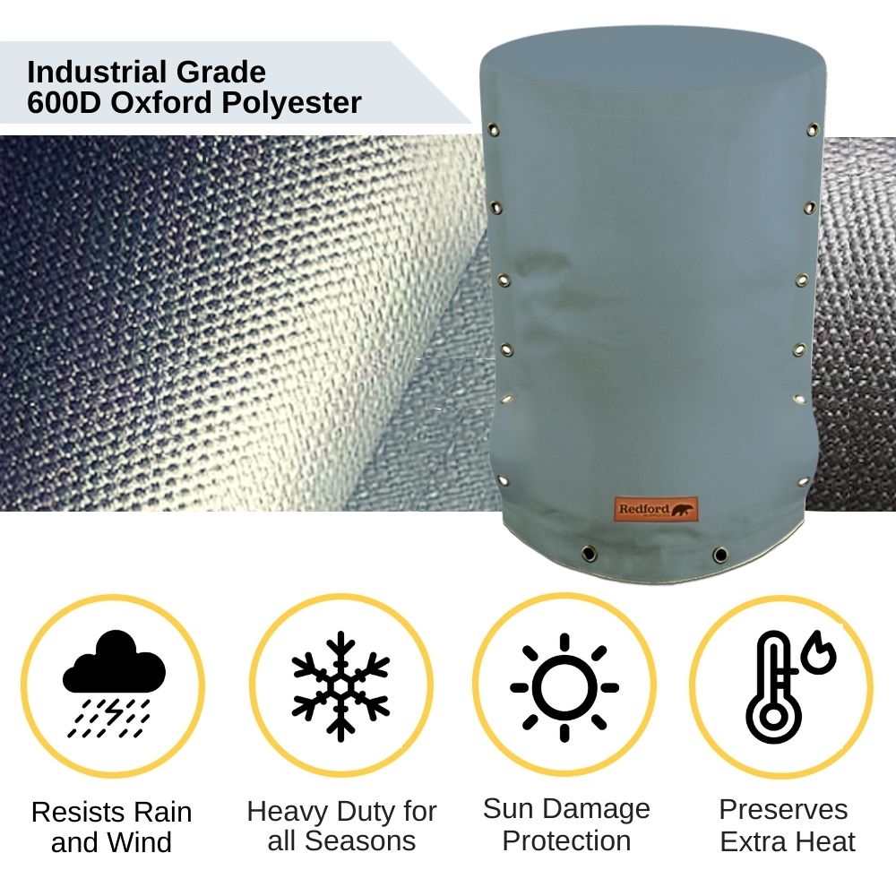 Customizable Cold Snap Wellhead Cover™ Prevents Costly Repairs Due to Freezing Weather - Easily Slips On and Off for Fast Concealment (Grey)