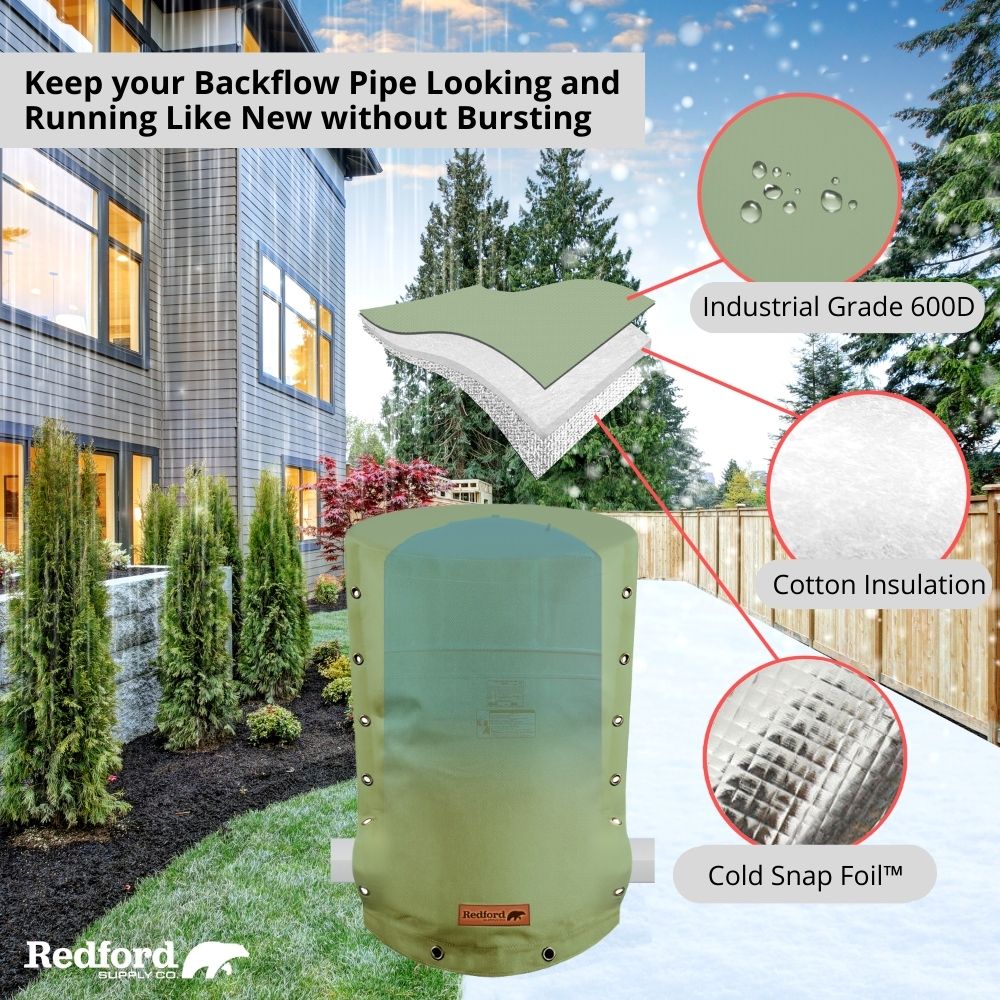 Customizable Cold Snap Wellhead Cover™ Prevents Costly Repairs Due to Freezing Weather - Easily Slips On and Off for Fast Concealment (Green)