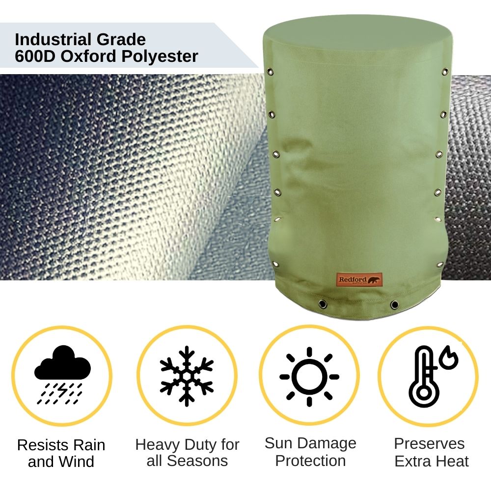 Customizable Cold Snap Wellhead Cover™ Prevents Costly Repairs Due to Freezing Weather - Easily Slips On and Off for Fast Concealment (Green)