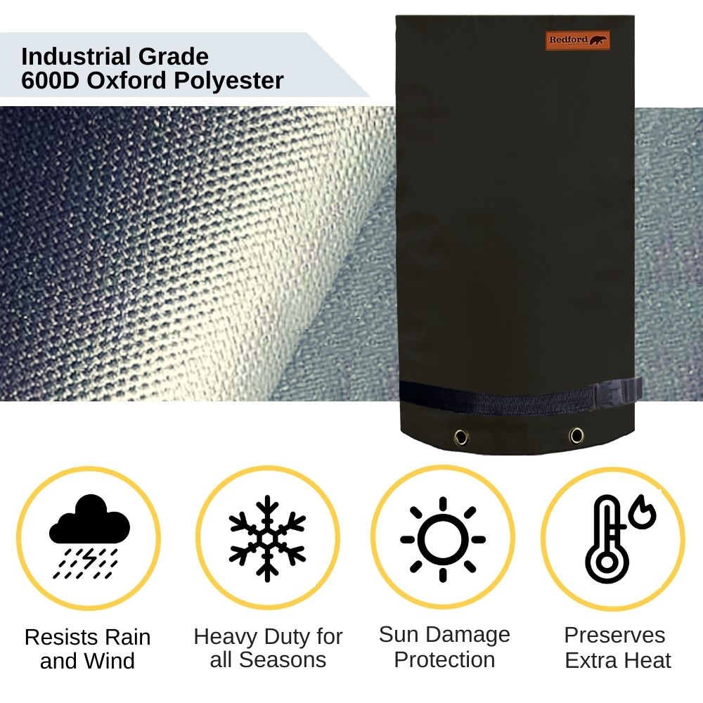 Redford Supply Co. Long Outdoor Faucet Covers for Winter Freeze Protection - Outdoor Faucet Cover Socks for Freeze Protection, Spigot Covers Winter Insulated Outdoor Faucet, Outside Hose Cover for Winter Outdoor Faucet Insulation (14"W x 27"H)