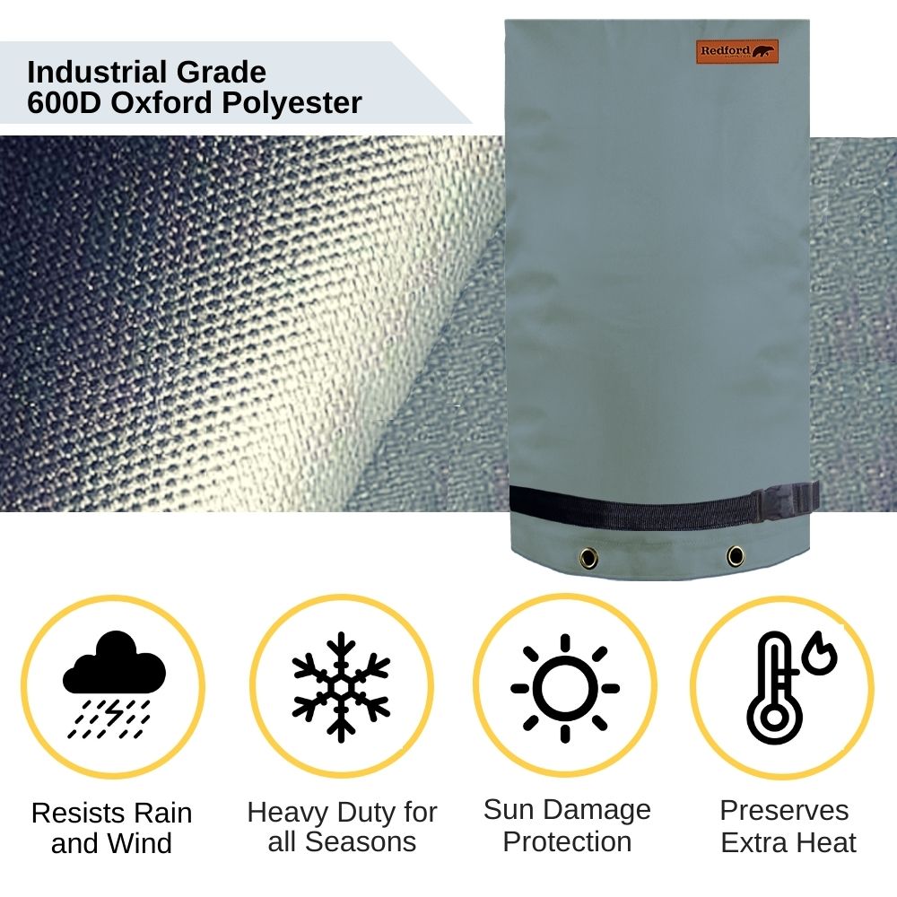Redford Supply Co. Long Outdoor Faucet Covers for Winter Freeze Protection - Outdoor Faucet Cover Socks for Freeze Protection, Spigot Covers Winter Insulated Outdoor Faucet, Outside Hose Cover for Winter Outdoor Faucet Insulation (14"W x 27"H)