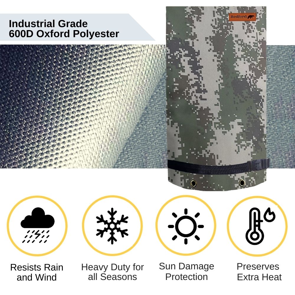 Redford Supply Co. Long Outdoor Faucet Covers for Winter Freeze Protection - Outdoor Faucet Cover Socks for Freeze Protection, Spigot Covers Winter Insulated Outdoor Faucet, Outside Hose Cover for Winter Outdoor Faucet Insulation (14"W x 27"H)