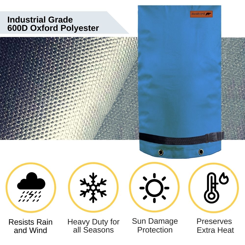 Redford Supply Co. Long Outdoor Faucet Covers for Winter Freeze Protection - Outdoor Faucet Cover Socks for Freeze Protection, Spigot Covers Winter Insulated Outdoor Faucet, Outside Hose Cover for Winter Outdoor Faucet Insulation (14"W x 27"H)
