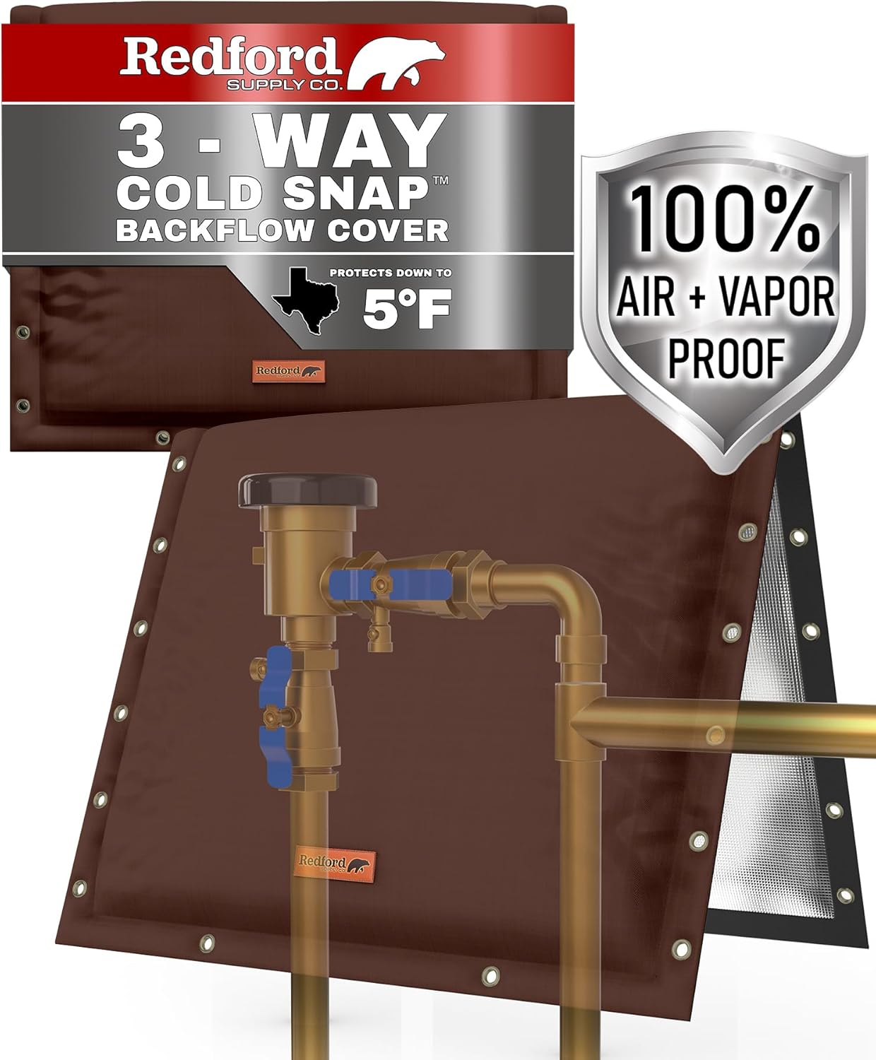 3-Way Opening Backflow Cover (Brown)