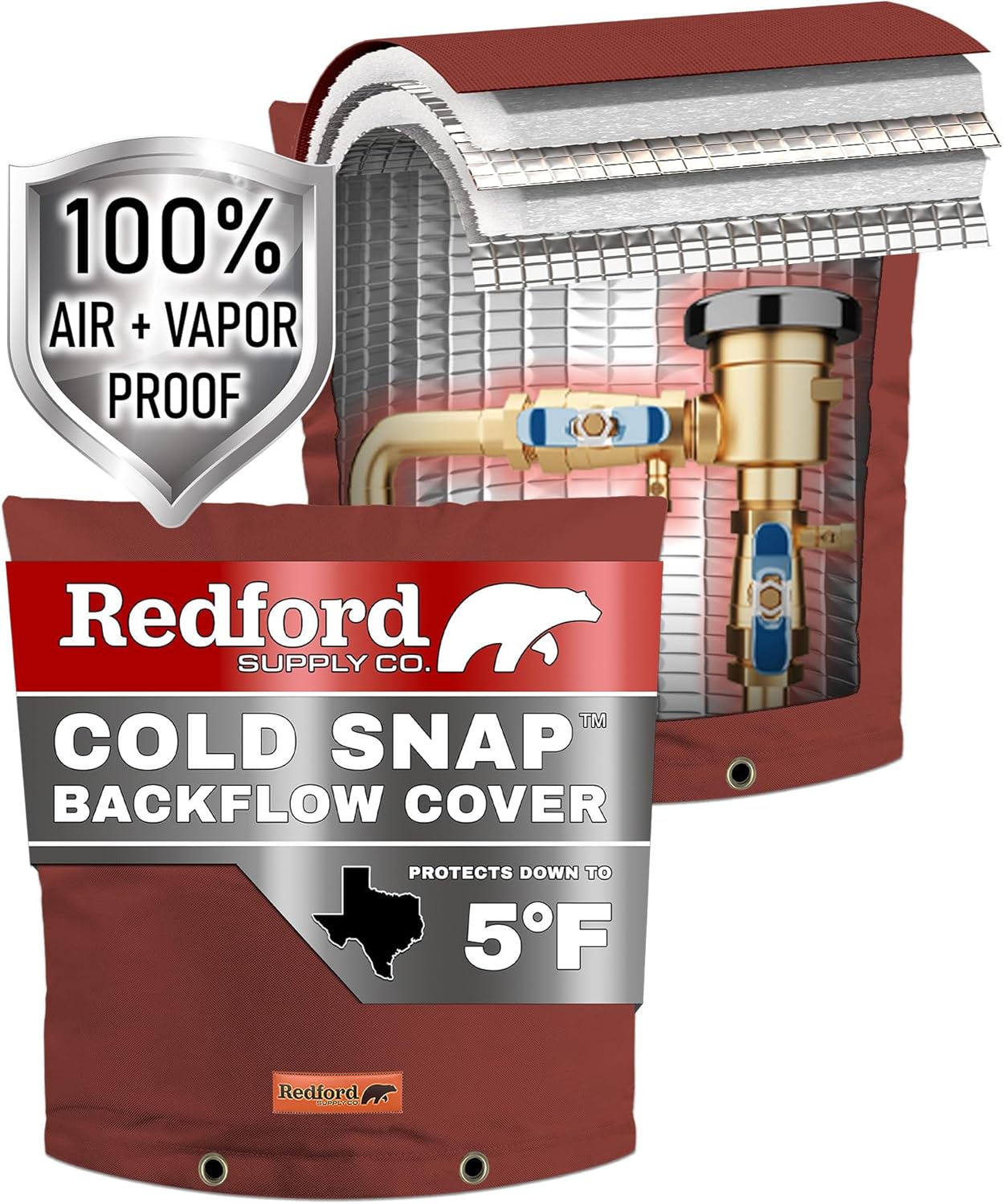 Redford Supply Co. Cold Snap (5°F) Backflow Cover (Red)