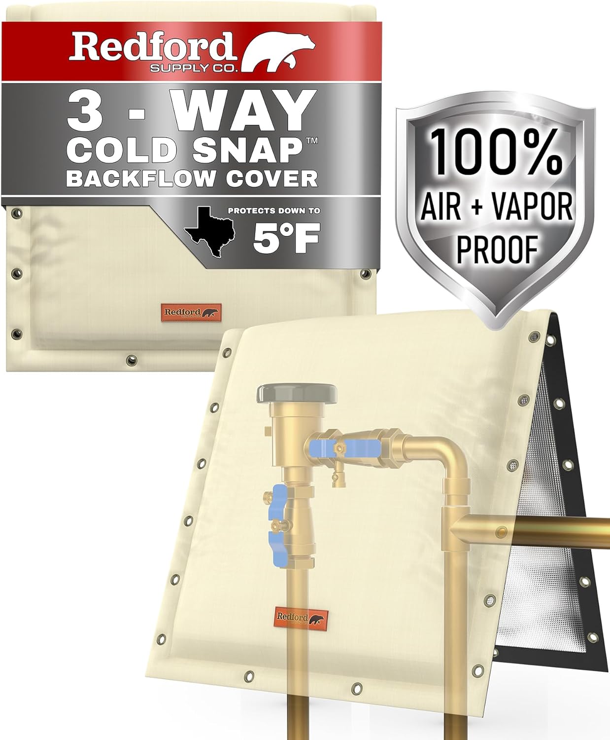 3-Way Opening Backflow Cover (Beige)