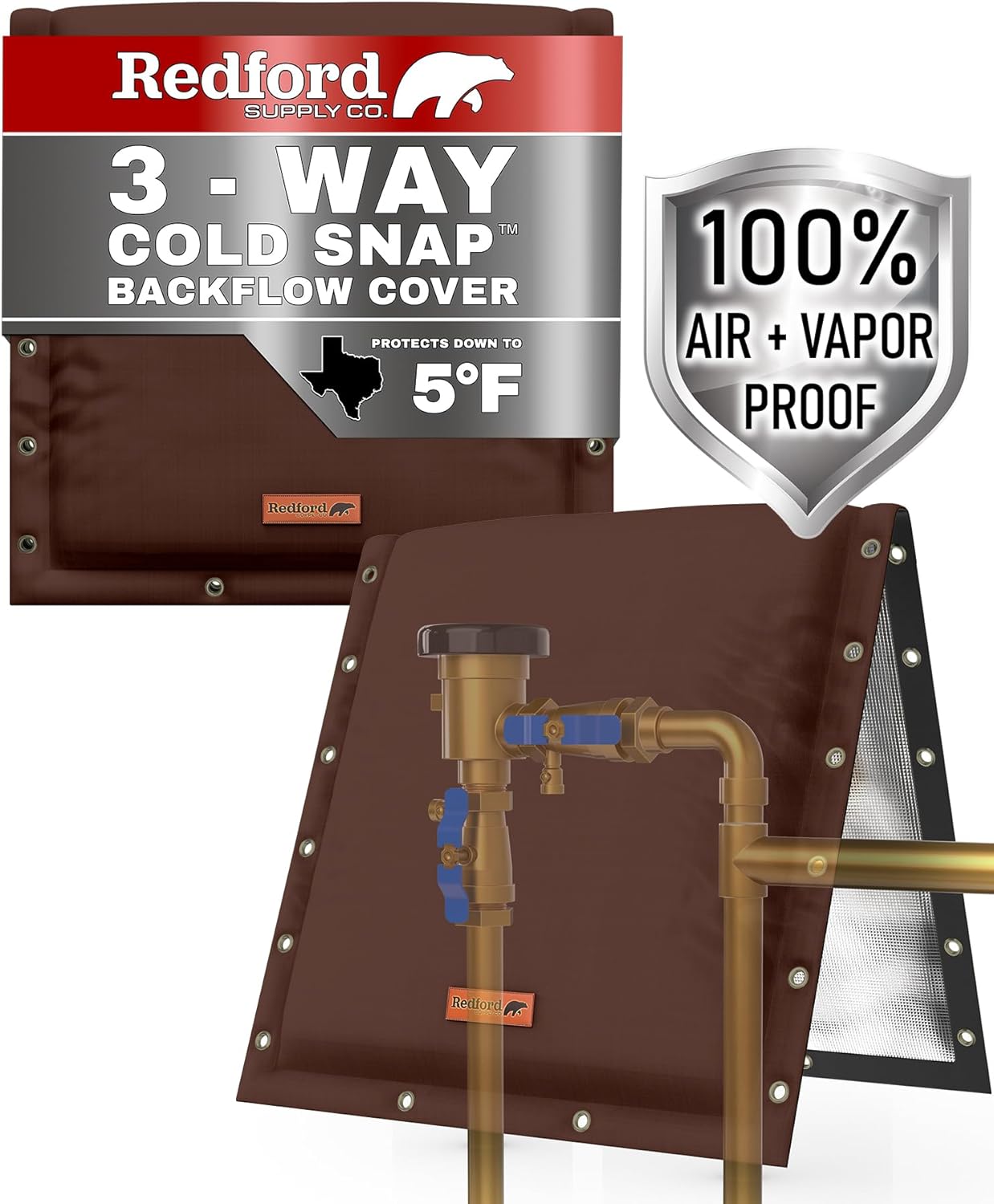 3-Way Opening Backflow Cover (Brown)