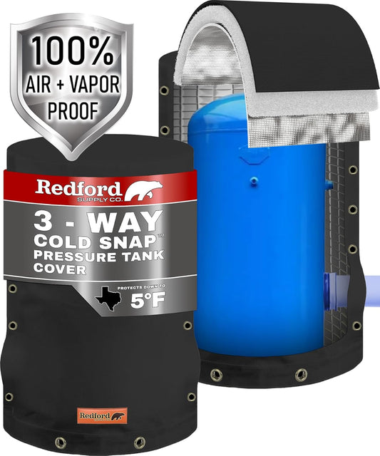 Customizable Cold Snap Wellhead Cover™ Prevents Costly Repairs Due to Freezing Weather - Easily Slips On and Off for Fast Concealment (Black)