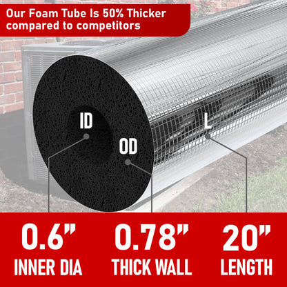 8 Pack Pre-slit Pipe Insulation Foam Tube with Adhesive and Foil - Foam Pipe Insulation, Pipe Foam Insulation, Foam Ac Insulation, Water Pipe Insulation Foam Tube