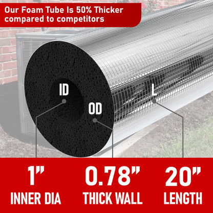 8 Pack Pre-slit Pipe Insulation Foam Tube with Adhesive and Foil - Foam Pipe Insulation, Pipe Foam Insulation, Foam Ac Insulation, Water Pipe Insulation Foam Tube