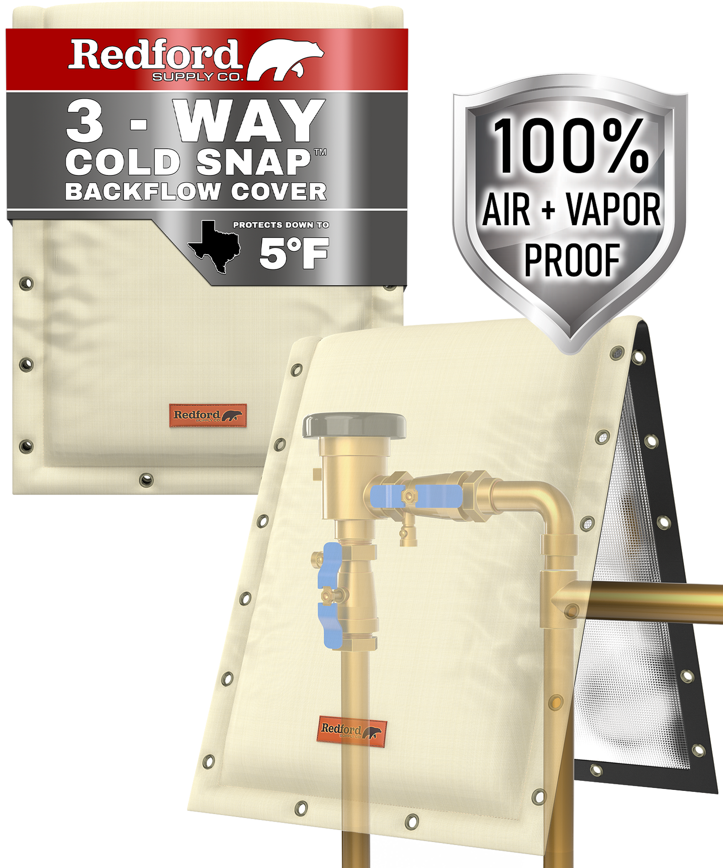 3-Way Opening Backflow Cover (Beige)