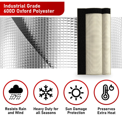 Redford Supply Co. Cold Snap (0°F) Double Wall Cotton Pipe Sleeve Cover - Outdoor Pipe Insulation Cover, Pipe Wrap Insulation, Water Pipe Insulation, Exterior Pipe Insulation Wrap