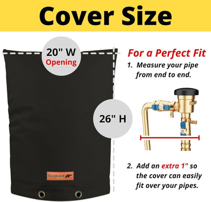 Cold Snap Double Wall™ Backflow Cover Prevents Costly Repairs Due to Freezing Weather - Easily Slips On and Off for Fast Concealment (Black)