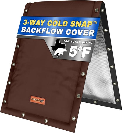 Co. Cold Snap (5°F) in-Wall 3-Way Opening Custom Double Wall Backflow Preventer Insulation Cover - Sprinkler Covers for Outside, Well Head Cover, Well Pump Covers (16"W x 20"H, Brown)