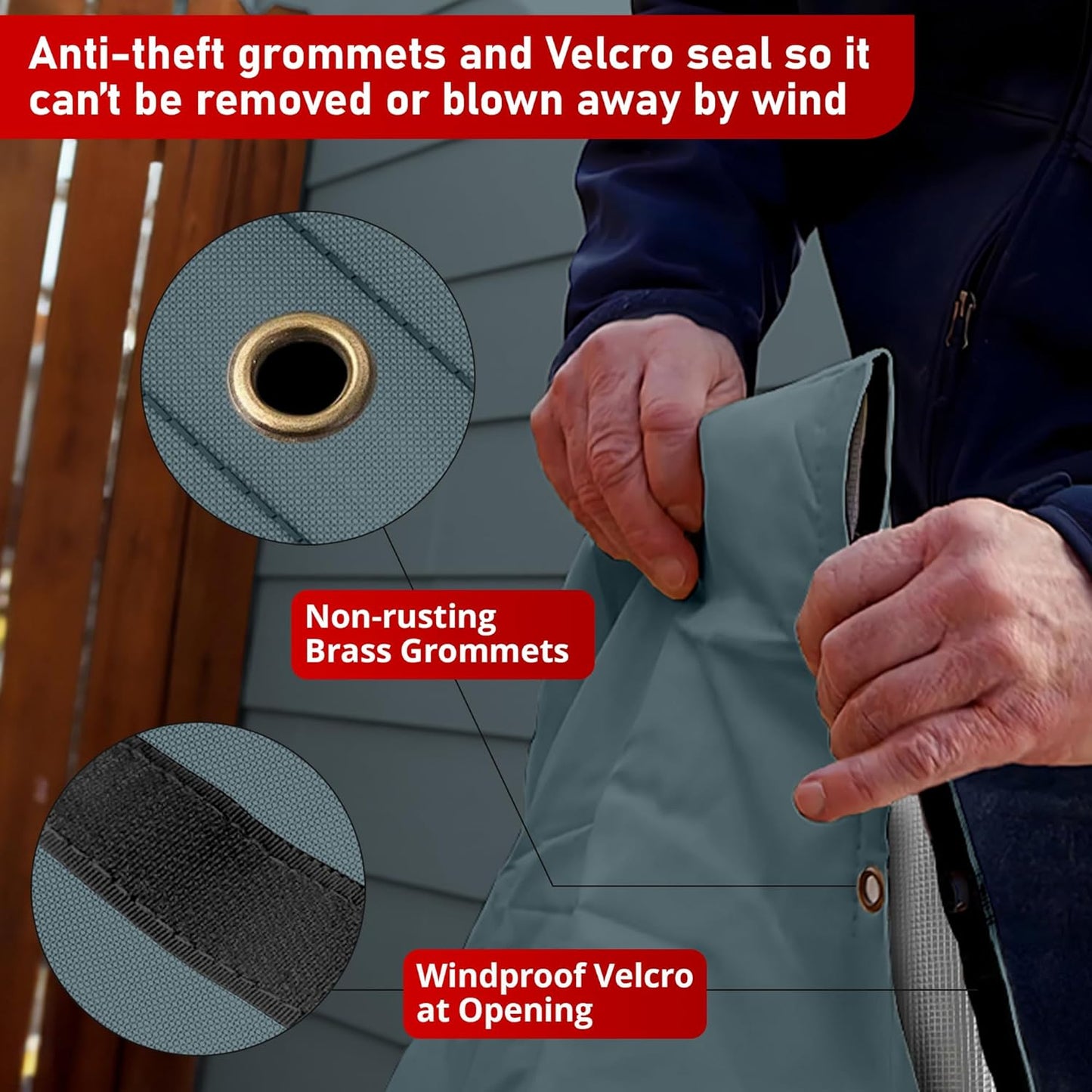 Customizable Cold Snap Wellhead Cover™ Prevents Costly Repairs Due to Freezing Weather - Easily Slips On and Off for Fast Concealment (Grey)