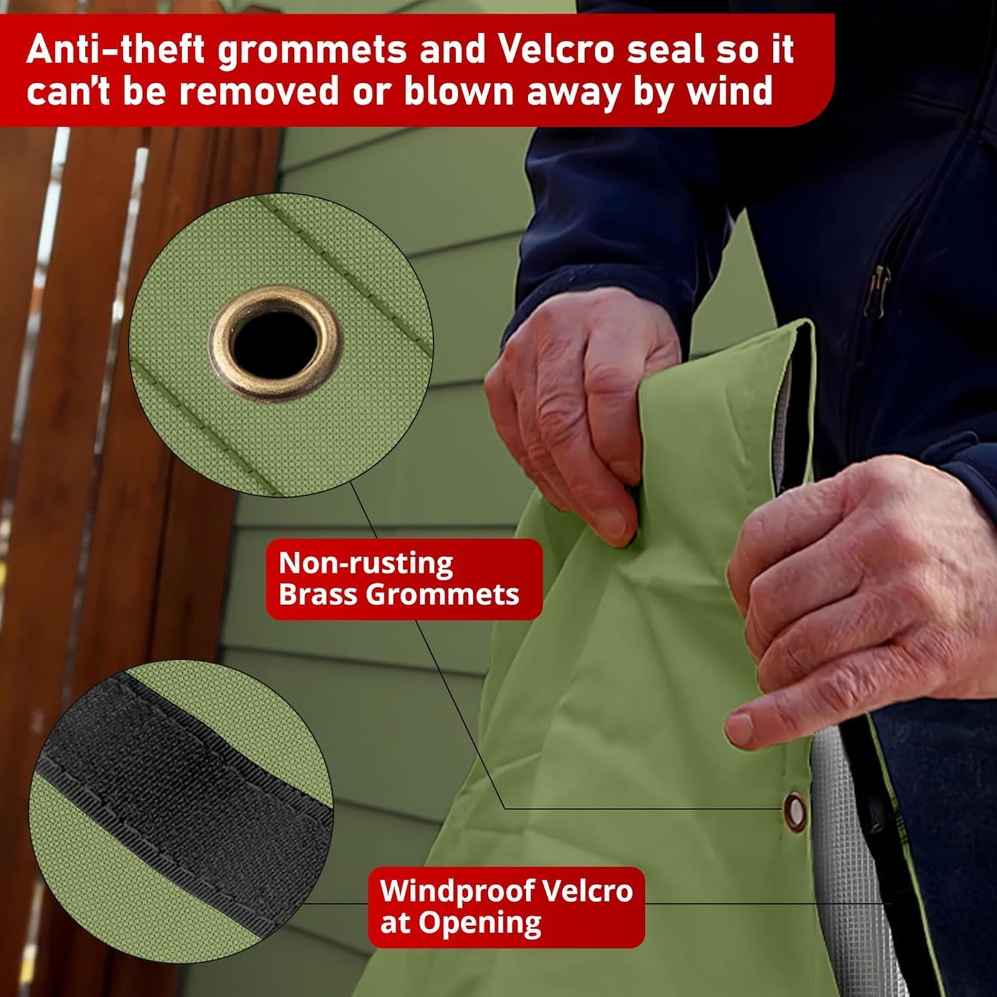 Customizable Cold Snap Wellhead Cover™ Prevents Costly Repairs Due to Freezing Weather - Easily Slips On and Off for Fast Concealment (Green)