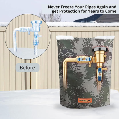 Cold Snap Double Wall™ Backflow Cover Prevents Costly Repairs Due to Freezing Weather - Easily Slips On and Off for Fast Concealment (Camo)