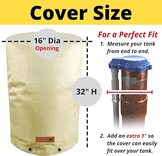 Redford Supply Co. Round Winter Pipe Insulation - Well Head Cover, Well Pump Cover, Water Well Pump Covers Extra Large, Water Well Tank Insulation Blanket, Well Cover for Yard