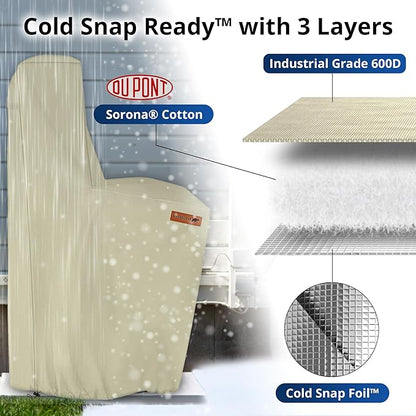 Redford Supply Co. Cold Snap (5°F) Water Softener Covers - Water Softener Cover Outdoor Insulated, Outdoor Water Softener Cover, Water Softener Insulation Jacket (64"H x 40"W x 16"D, Beige)