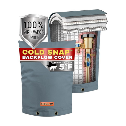 Cold Snap Double Wall™ Backflow Cover Prevents Costly Repairs Due to Freezing Weather - Easily Slips On and Off for Fast Concealment (Grey)