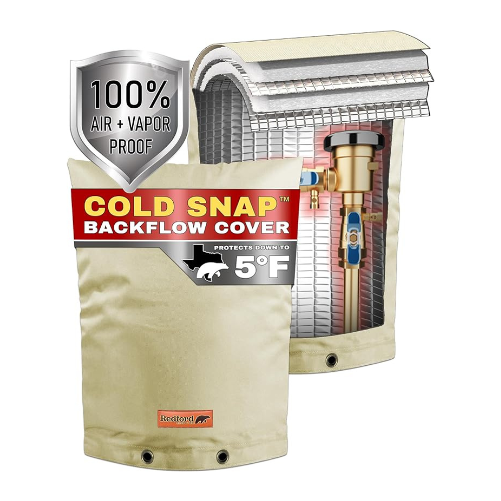 Cold Snap Double Wall™ Backflow Cover Prevents Costly Repairs Due to Freezing Weather - Lined with Cold Snap Foil™ (Beige)