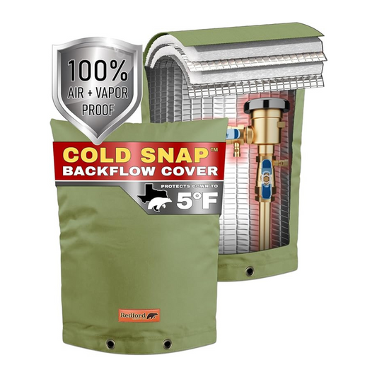Cold Snap Double Wall™ Backflow Cover Prevents Costly Repairs Due to Freezing Weather - Easily Slips On and Off for Fast Concealment (Green)