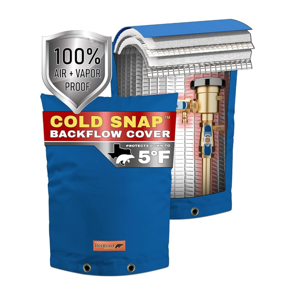 Cold Snap Double Wall™ Backflow Cover Prevents Costly Repairs Due to Freezing Weather - Easily Slips On and Off for Fast Concealment (Blue)